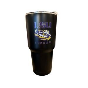 LSU Tigers black purple glossy college Tumbler on the go cup mug game day NWT